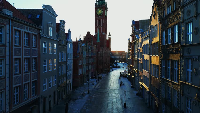 Aerial View Of The Medieval European City Of Gdansk Poland