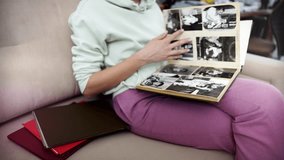 Cozy Family Album Photo. Home Vintage Photos Album Photobook Past Event. Woman Having Fun Looking Life Memories Old Photo Album Nostalgic Memory Photobook. Family Entertainment Recalls Past Biography - Powered by Shutterstock - Get 15% off with code: PIKWIZARD15