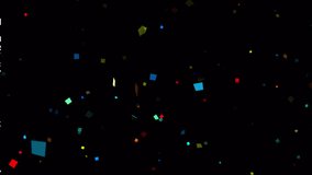 Confetti Party: Falling Metallic Glitter Foil Multicolor Confetti on Alpha channel