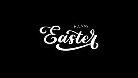 Happy Easter Day Greeting Animation Lettering, White Text with Black Background - Powered by Shutterstock - Get 15% off with code: PIKWIZARD15