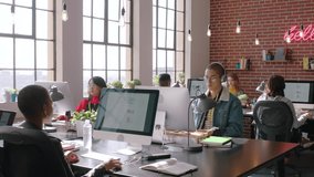 Graphic designer people, computer studio and creative startup business workspace with gen z office, online productivity. Information technology, website design or digital marketing company staff - Powered by Shutterstock - Get 15% off with code: PIKWIZARD15