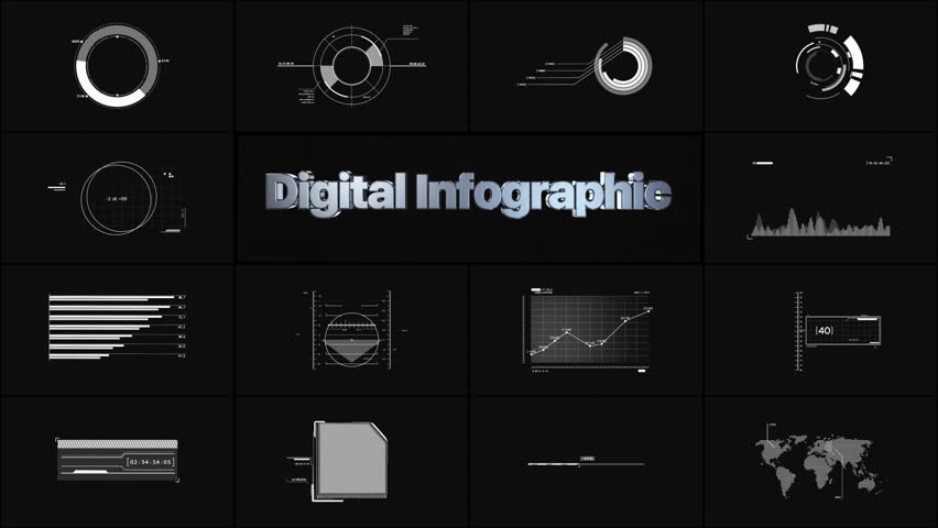 Digital Infographic Motion Graphics Pack 01 is a pack contains 26 multipurpose infographic elements. It is suitable for any infographic project. Full HD resolution with alpha channel.