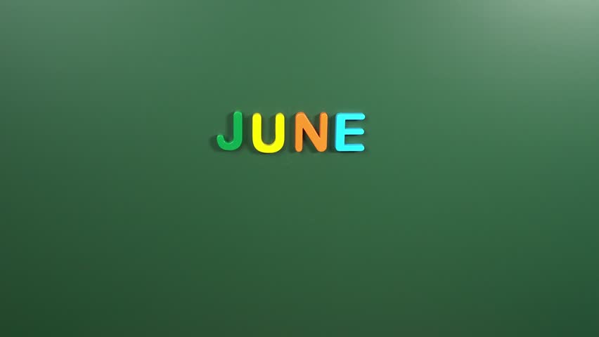 Hand sticking a sticker 1 June calendar day on school board. 1 date of June. First day of June. 1st date number. 1 day calendar. One date. Childrens, world milk | Shutterstock HD Video #1101773015