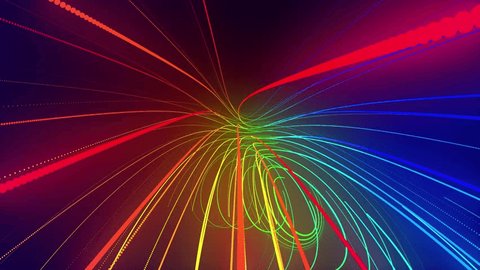 Abstract technology background. Beautiful 3D Line Background. Futuristic dotted lines background. 3d rendering. 4k animation Video de stock