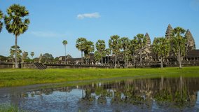 Ancient ruins Angkor Wat temple - famous Cambodian landmark. Siem Reap, Cambodia