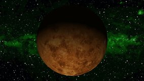 Video animation of the planet Venus, rotation of the globe.	
