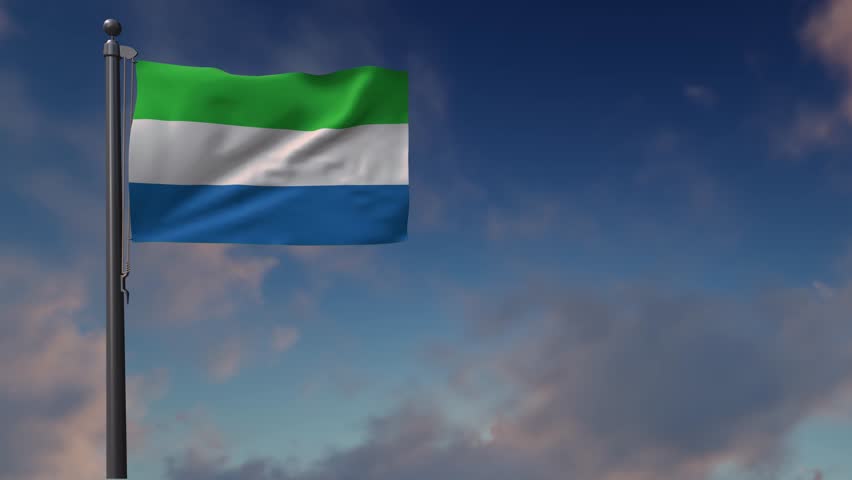 
Sierra Leone Flag On Flagpole