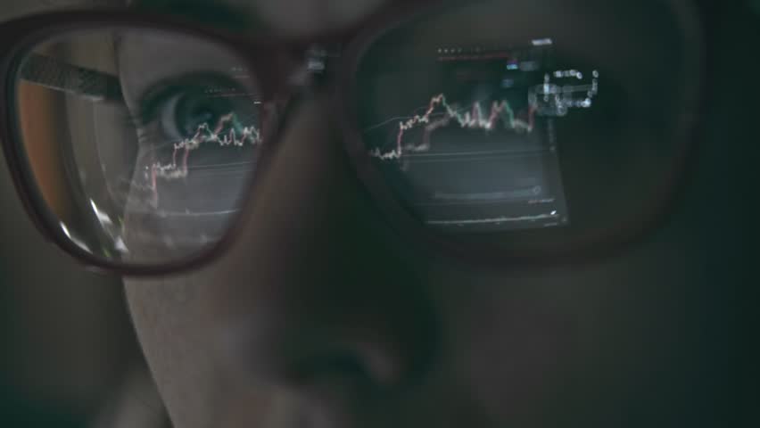 Businesswoman Analyzing Graphs And Charts. Close Up of Glasses with Reflection Computer Display. Innovation Online Trading, Stock Market Recession. Business. Financial Project. Female Working Data. | Shutterstock HD Video #1101783699