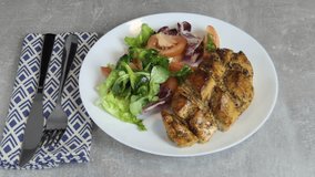 A delicious chicken breast salad video