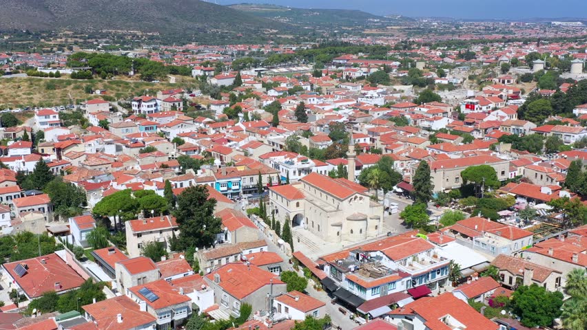 aerial view of cesme alacati