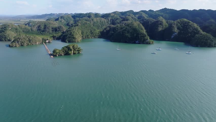 Los Haitises National Park, drone aerial shot,4K