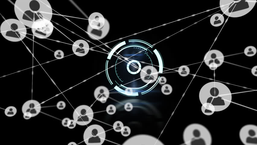 Animation of rotating safe lock with network of connected people icons on black background. global communication, security and data sharing technology concept, digitally generated video. - Powered by Shutterstock - Get 15% off with code: PIKWIZARD15