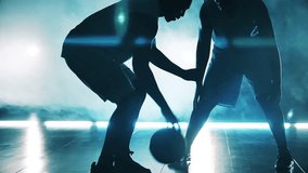 Slow motion of two african american players practicing in basketball - Powered by Shutterstock - Get 15% off with code: PIKWIZARD15