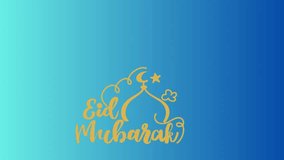 Eid Mubarak ,Eid Al Adha and Eid Al Fitr Happy holiday written in arabic calligraphy. Eid social media animated post video. 