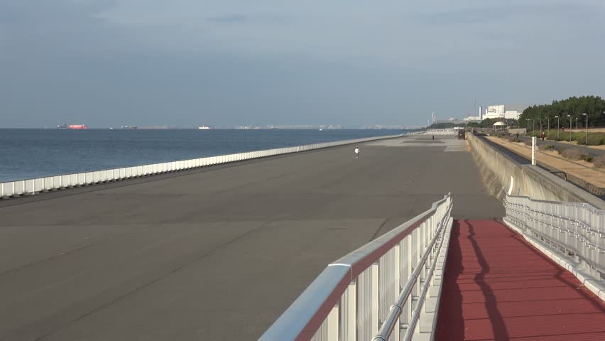 Urayasu Hinode Beach Promenade, Japan Early morning