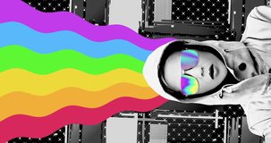 Modern loop photo collage animation. Pride, lgbt concept. Vertical 4k video