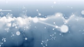 Animation of molecules and data processing on sky. global business, digital interface, technology and networking concept digitally generated video. - Powered by Shutterstock - Get 15% off with code: PIKWIZARD15