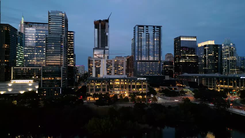 Skyline of Houston Texas from above - aerial view