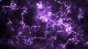Modern Abstract Lightning Strikes on Black Background. Purple Electrical Storm. Realistic loop video 4K