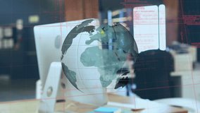 Animation of globe and data processing over handshake. global connections, business, digital interface, technology and networking concept digitally generated video. - Powered by Shutterstock - Get 15% off with code: PIKWIZARD15