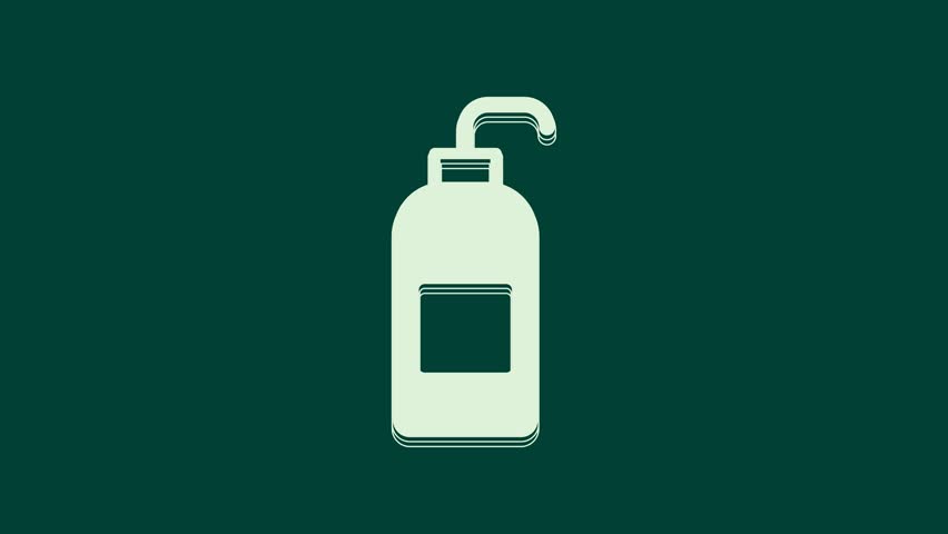 White Bottle of liquid antibacterial soap with dispenser icon isolated on green background. Antiseptic. Disinfection, hygiene, skin care. 4K Video motion graphic animation. | Shutterstock HD Video #1101819747