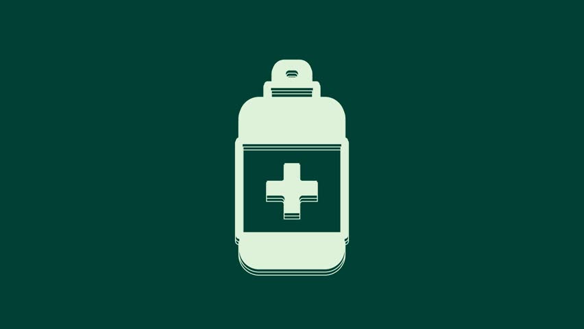 White Bottle of liquid antibacterial soap with dispenser icon isolated on green background. Antiseptic. Disinfection, hygiene, skin care. 4K Video motion graphic animation. | Shutterstock HD Video #1101819805