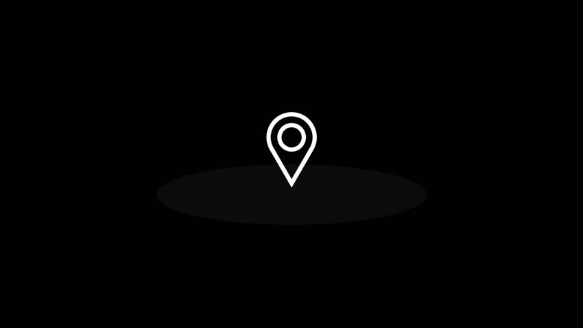 GPS location pointer with 4K animation Black and white  | Shutterstock HD Video #1101821557