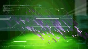 Purple light trails falling over digital interface with data processing against green background. computer interface and technology concept - Powered by Shutterstock - Get 15% off with code: PIKWIZARD15