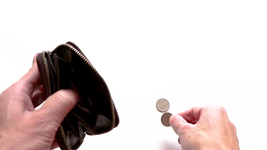 Take coins out of small leather wallet | Shutterstock HD Video #1101831011