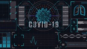 Digital animation of covid-19 cells spinning against digital interface with data processing. coronavirus covid-19 pandemic concept - Powered by Shutterstock - Get 15% off with code: PIKWIZARD15