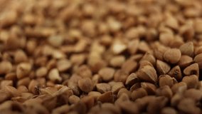 buckwheat groats close-up background food video for cooking