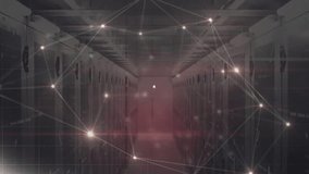 Animation of network of connection with icons over server room. global connections, business, digital interface, technology and networking concept digitally generated video. - Powered by Shutterstock - Get 15% off with code: PIKWIZARD15