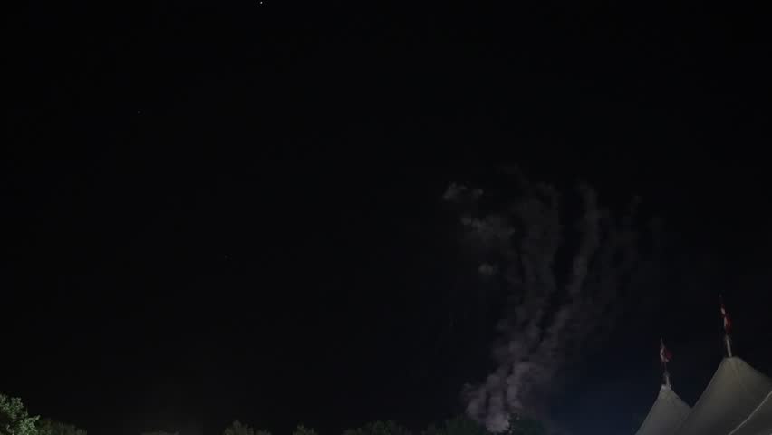 Festive patterned firework bursting in various shapes 