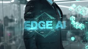Businessman with Edge AI hologram concept - Powered by Shutterstock - Get 15% off with code: PIKWIZARD15