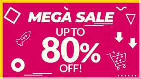 Amazing Mega Sale Discount Percentages. Shopping Percentages And Animated Icons - Powered by Shutterstock - Get 15% off with code: PIKWIZARD15