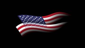 USA flag animated stylized watercolor. Waving american flag. Star striped banner of the united states. Animated icon us. Design element, transparent, seamless loop - Powered by Shutterstock - Get 15% off with code: PIKWIZARD15