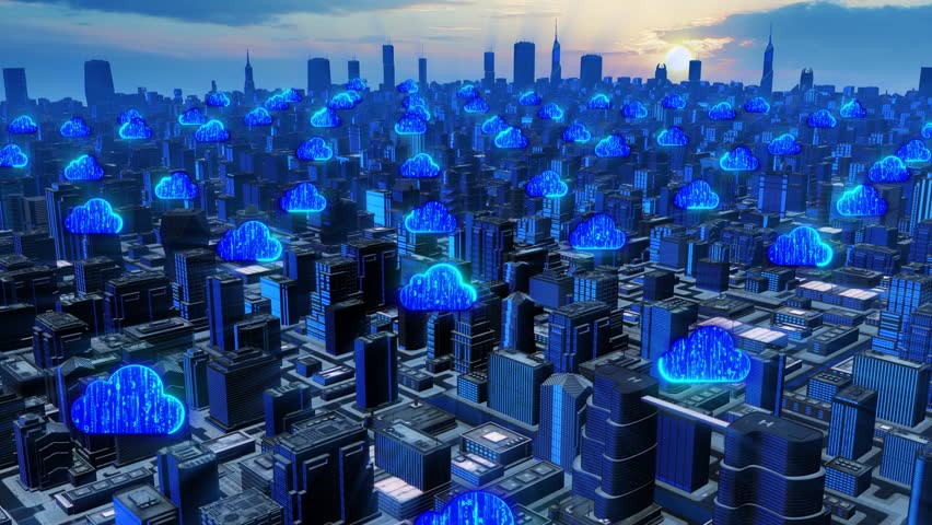 Smart city and cloud computing digital network concept | Shutterstock HD Video #1101848847
