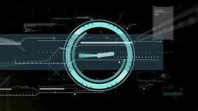 Digital animation of neon blue digital clock ticking against digital interface with data processing. computer interface and technology concept - Powered by Shutterstock - Get 15% off with code: PIKWIZARD15