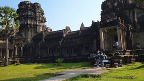 Ancient ruins Angkor Wat temple - famous Cambodian landmark. Siem Reap, Cambodia