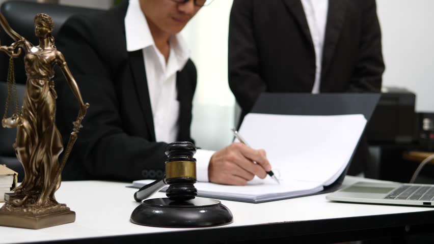 Lawyer business discussing with team about justice law at the lawyer's office Royalty-Free Stock Footage #1101855437