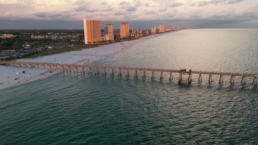 Panama City Beach, Pier and Beach Royalty-Free Stock Footage #1101855465