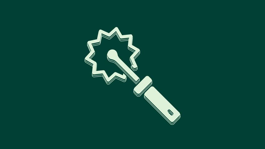 White Cutter roll for honey icon isolated on green background. Tool of the beekeeper. 4K Video motion graphic animation.