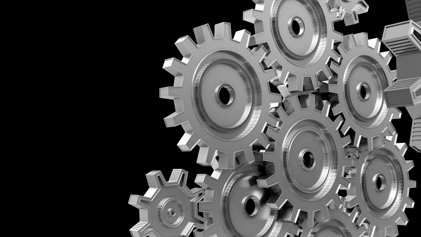 Industrial video background with gears. 3d animation. Royalty-Free Stock Footage #1101869153