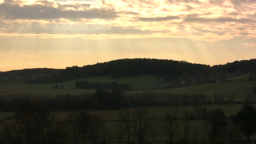 Morning Horizon over Tree Covered Hills