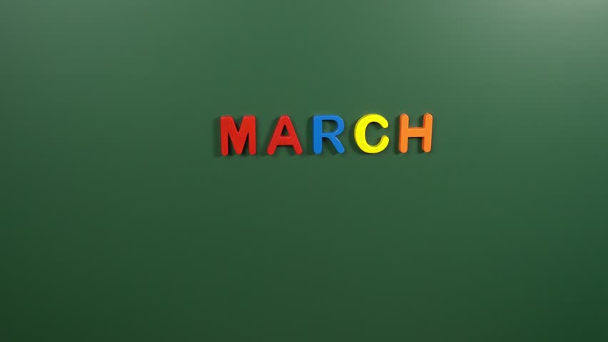 Hand sticking a sticker 1 March calendar day on school board. 1 date of March. First day of March. 1st date number. 1 day calendar. One date. Martisor, Zero tolerance | Shutterstock HD Video #1101874601