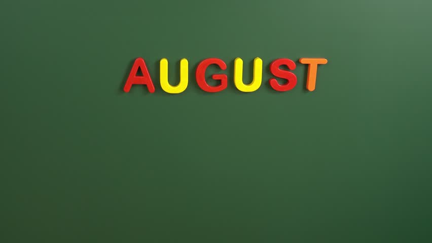 Hand sticking a sticker 1 August calendar day on school board. 1 date of august. First day of august. 1st date number. 1 day calendar. One date. Swiss National Day Switzerland. | Shutterstock HD Video #1101874691