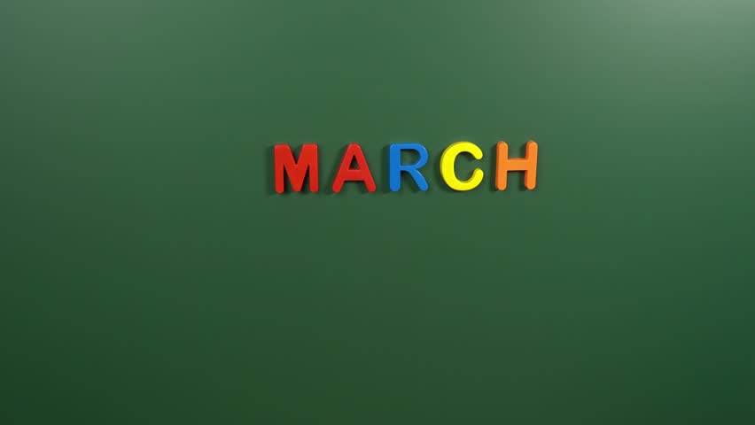 Hand sticking a sticker 30 March calendar day on school board. 30 date of March. Thirtieth day of March. 30th date number. 30 day calendar. Thirty date. National Doctors Royalty-Free Stock Footage #1101874753