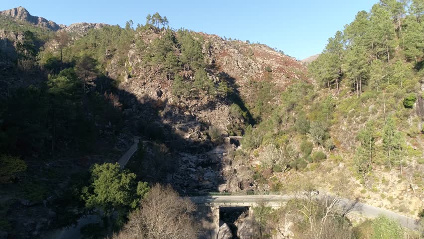 The Dry River Near the Mountain