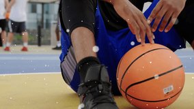 Animation of networks of connections over basketball player. global sports, technology, digital interface and connections concept digitally generated video. - Powered by Shutterstock - Get 15% off with code: PIKWIZARD15