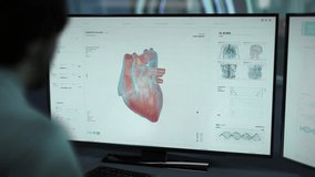 Visualization Of Skeleton In Advanced Scanner Interface Used For Medical Examination Of Heart. X-Ray Of Human Skeleton. Scanner Interface Examines Heart For Cardiac Ischemia. Future Healthcare - Powered by Shutterstock - Get 15% off with code: PIKWIZARD15